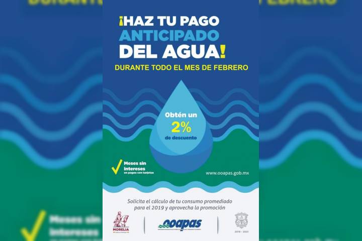 El pago anticipado en el OOAPAS seguirá en febrero