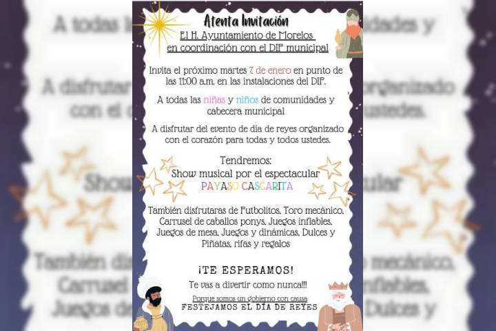 Invitan a vivir el Festival de la Ilusión en Villa Morelos para celebrar a la niñez