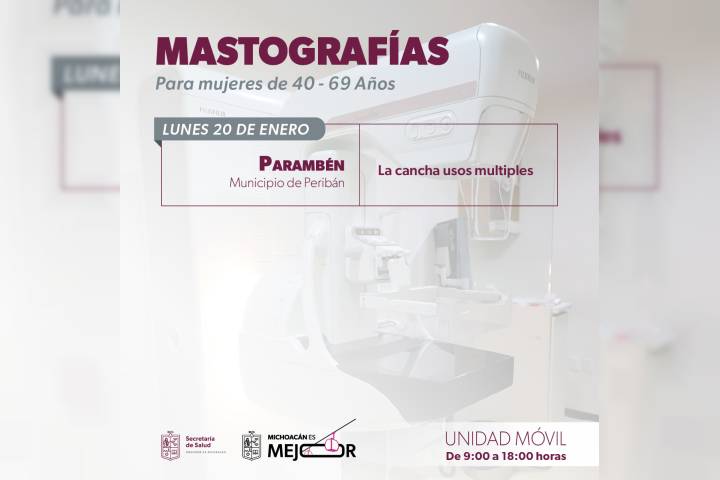 SSM realizará mastografías gratuitas en Peribán