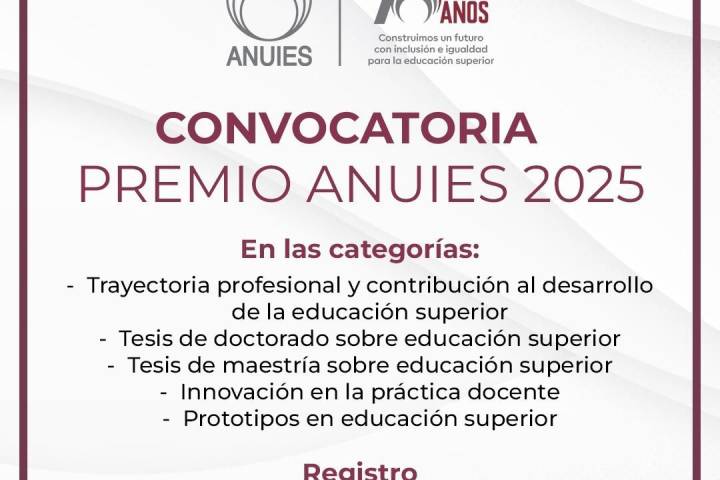 UMSNH invita a la comunidad académica nicolaita a participar en la convocatoria del Premio ANUIES 2025