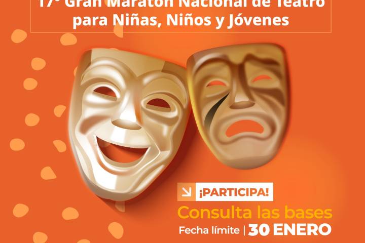 Conoce las bases para participar en el Gran Maratón Nacional de Teatro Infantil y Juvenil 2025