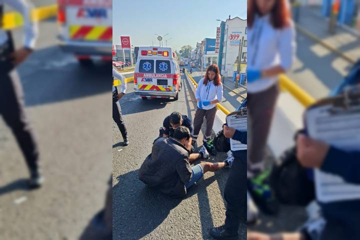 Se accidenta motociclista en puente de la Av. Madero Poniente de Morelia
