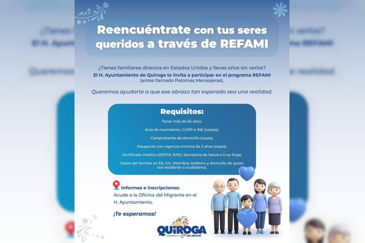 Inició Quiroga el 2026 fortaleciendo la reunificación familiar a través del programa REFAMI