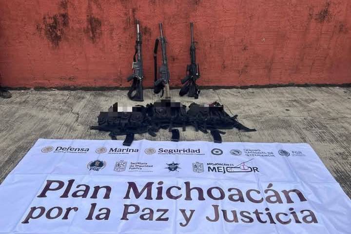 Guardia Civil captura a 6 presuntos integrantes del CJNG, en Tingambato; uno es venezolano