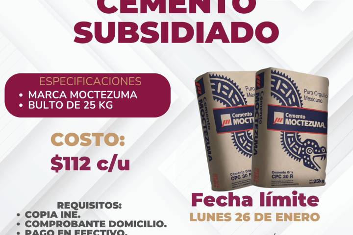 Vicente Gómez y el ayuntamiento de Madero unen esfuerzos para subsidiar cemento a la población