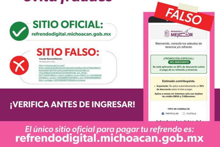 Finanzas y Satmich alertan sobre páginas fraudulentas que ofrecen trámites vehiculares