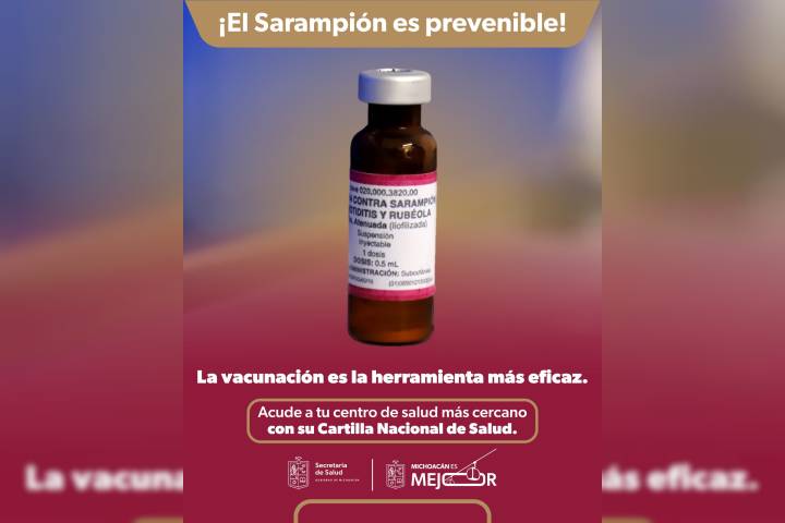 Disponibles en Michoacán más de 700 mil dosis para prevenir el sarampión: SSM
