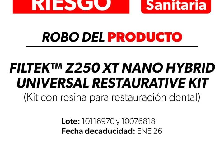 Alerta Cofepris por robo de resina para restauración dental