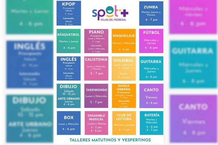 Centros Spots invitan a inscribirse en sus talleres