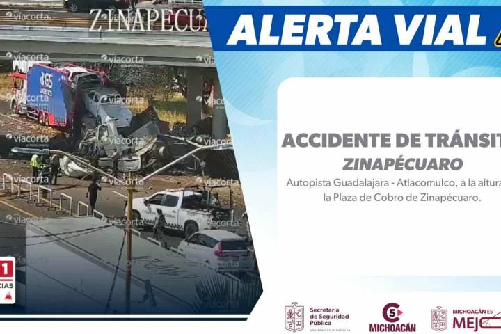 Tráiler se impacta contra tractocamión nodriza en la México-Guadalajara; hay un herido y daños materiales