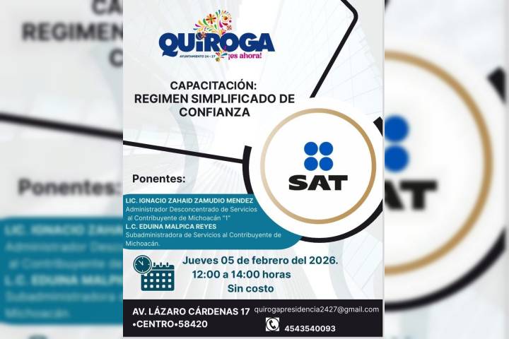 Quiroga impulsa capacitación fiscal gratuita para contribuyentes y comerciantes