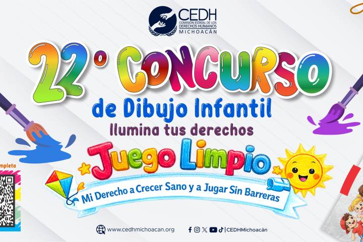 "Ilumina tus derechos": invitan CEDH a las infancias de Michoacán a dibujar el juego limpio y la inclusión