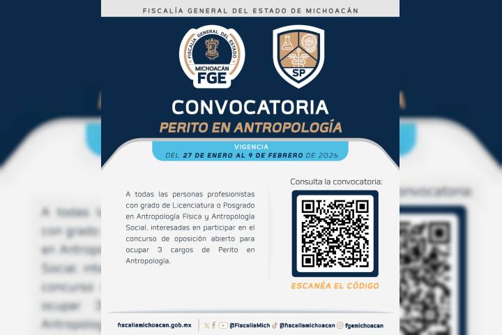Fiscalía General emite convocatoria para ocupar tres cargos de Perito en Antropología