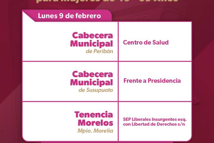 Mastografías gratuitas llegarán a seis municipios: SSM
