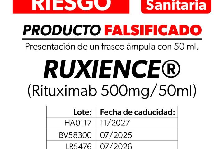 Cofepris alerta por falsificación del medicamento Ruxience