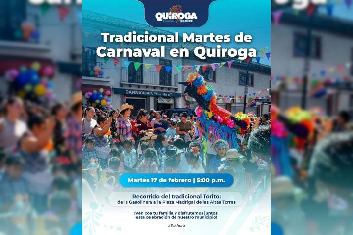 Invita Alma Mireya González Sánchez al Tradicional Martes de Carnaval en Quiroga