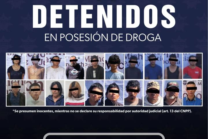 SSP detiene a 20 personas con dosis de droga en la última semana