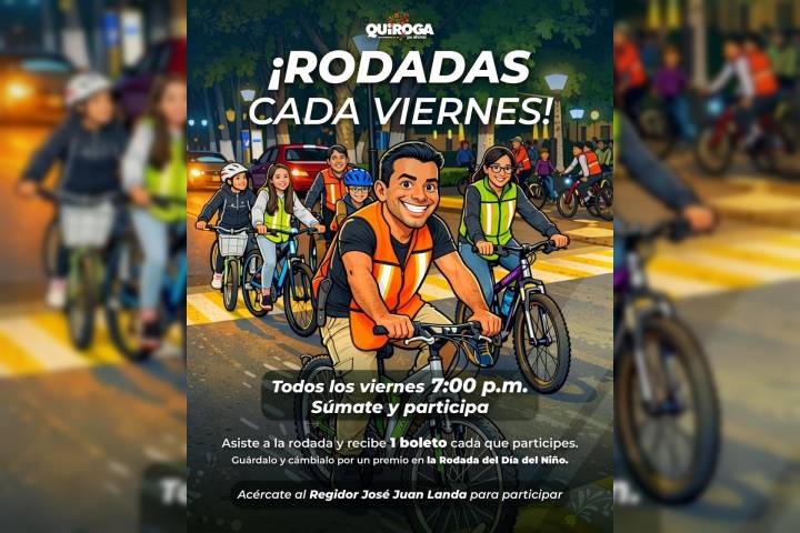 Impulsa Alma Mireya González Sánchez las rodadas familiares para fortalecer la convivencia en Quiroga