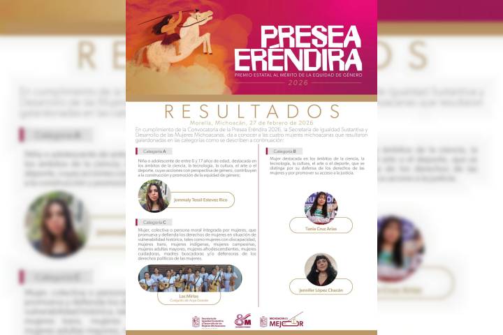 Ellas están escribiendo un nuevo capítulo en Michoacán; conoce a las ganadoras de la Presea Eréndira 2026