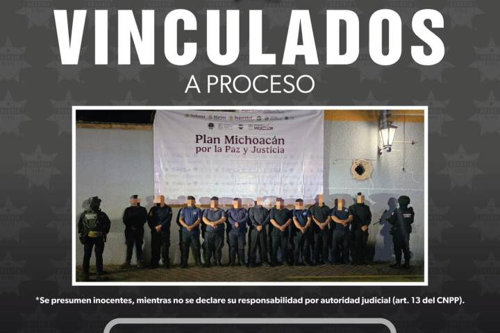 Órgano jurisdiccional vincula a proceso a 11 policías municipales detenidos en Ecuandureo