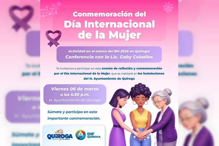 Gobierno de Quiroga invita a conferencia en el marco del Día Internacional de la Mujer