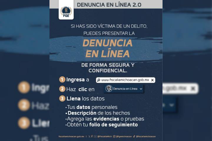 Torres Piña: Denuncia en Línea 2.0 ya concentra el 30% de las denuncias que recibe la FGE