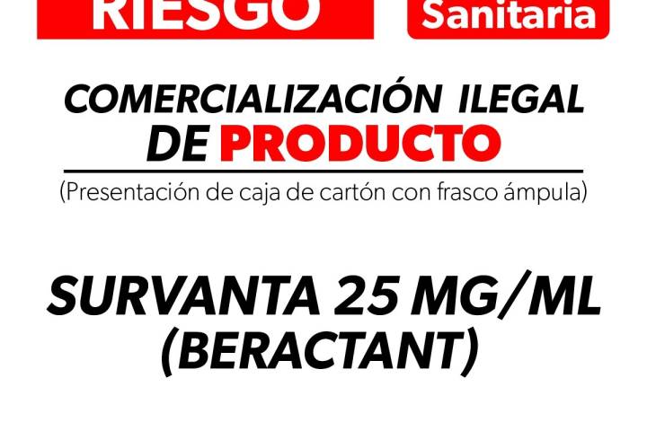 Alerta Cofepris sobre comercialización ilegal del medicamento Survanta