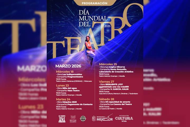 ¡No te pierdas el Día Mundial del Teatro! Habrá funciones en Morelia, Pátzcuaro y Tacámbaro