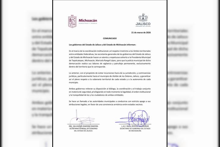 Gobiernos de Michoacán y Jalisco piden a alcaldesa de Tepalcatepec acatar disposiciones en materia de seguridad