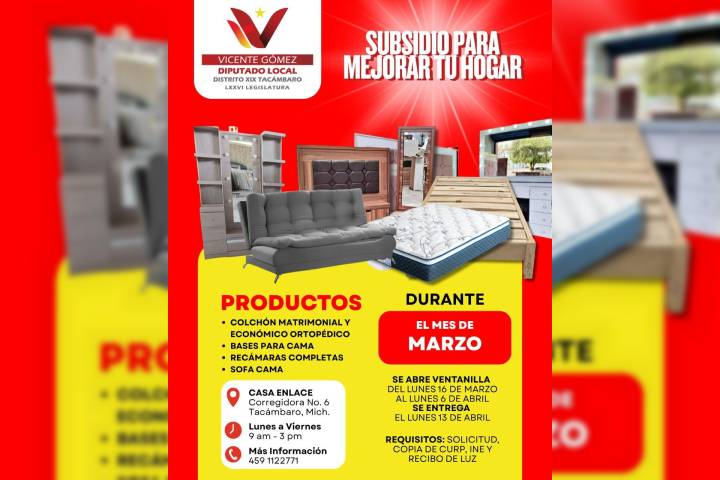 Abre ventanilla de marzo del programa de apoyos subsidiados del Dip. Vicente Gómez Núñez