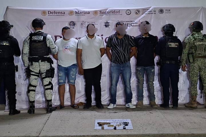 Asegura SSP a 4 personas en posesión de armas de fuego en Buenavista