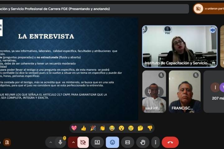Fortalece FGE capacidades de investigación en combate a la corrupción con capacitación especializada