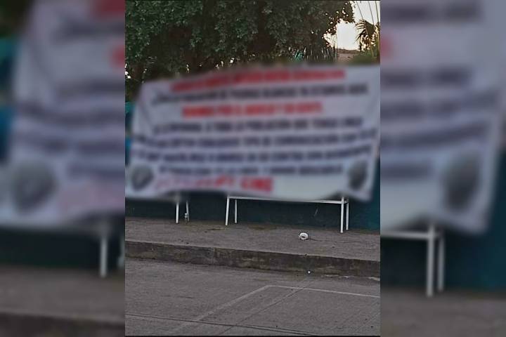 Cuelgan narcomantas firmadas por el CJNG, en Buenavista