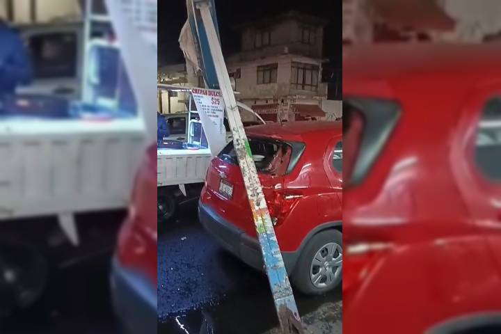 Colapsa letrero sobre vehículos en avenida Michoacán y se registra choque en el Libramiento Sur de Morelia