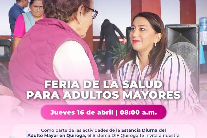 Convocan Alma Mireya González a la Feria de la Salud para Adultos Mayores en Quiroga próximo jueves