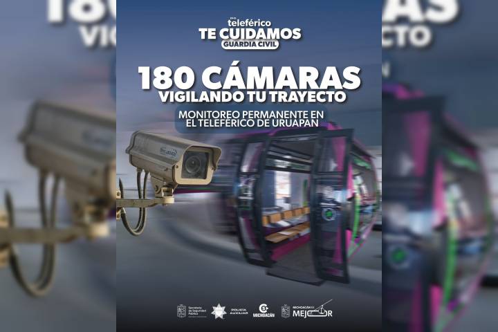 Seguridad en tiempo real: así funcionarán las 180 cámaras del teleférico de Uruapan