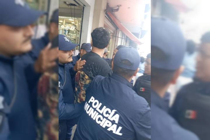 Presunto extorsionador detenido tras persecución, en el Centro de Uruapan