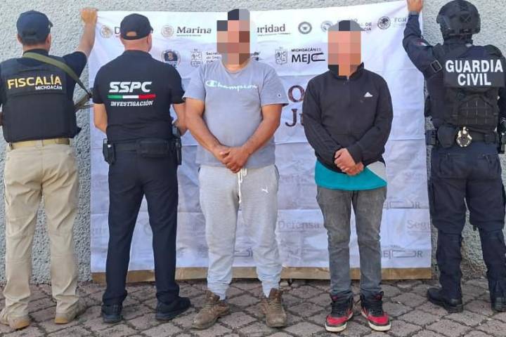 SSP brinda apoyo operativo en cateo en Morelia; aseguran armas, droga y detienen a dos personas