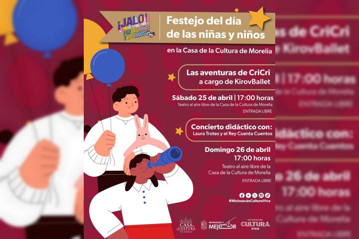 Celebra el Día de la Niñez con arte y magia en la Casa de la Cultura de Morelia