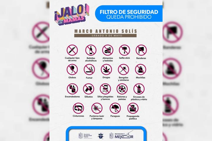 Estos son los objetos que no podrás ingresar al Jalo por las Mamás en el Estadio Morelos