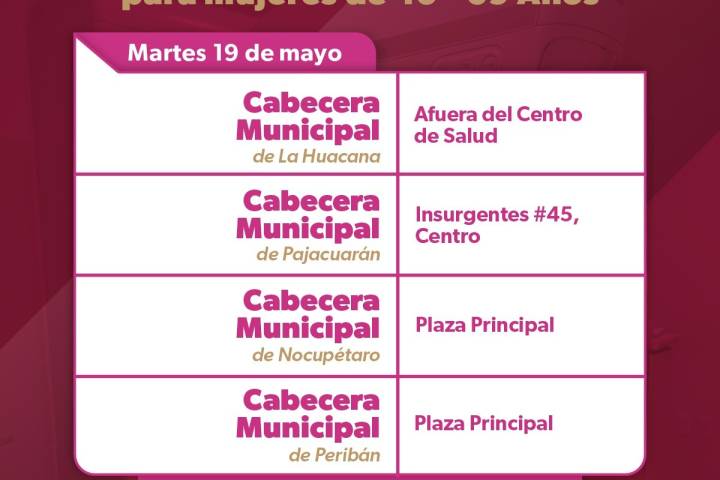 La SSM llevará mastografías gratuitas a 10 municipios de Michoacán