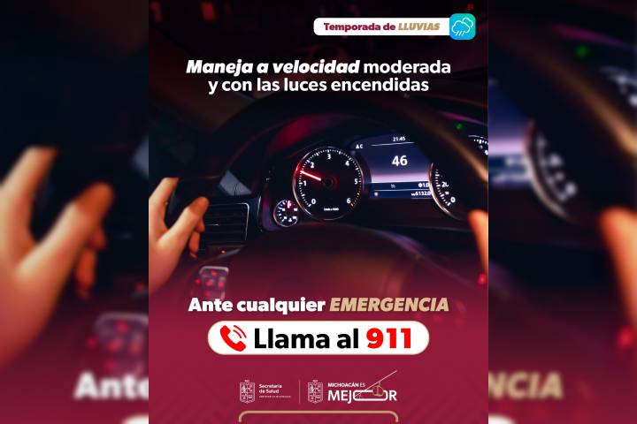 Llama SSM a extremar precauciones al conducir con pavimento mojado