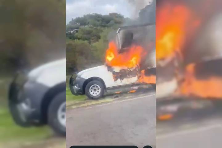 Sujetos armados queman camioneta en la Morelia-Quiroga