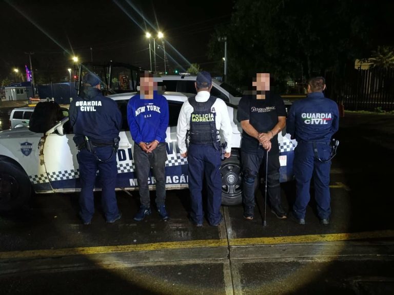 GC y Policía Morelia capturan a dos presuntos robaoxxos