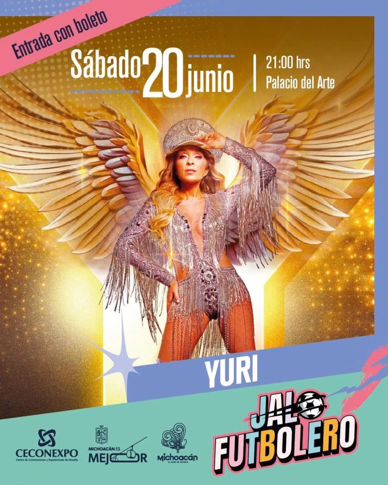Yuri hará vibrar el Jalo Futbolero este sábado 20 de junio en el Palacio del Arte